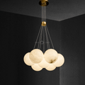 Sophie Modern Alabaster Ball Pendant Light, Dining Room Light - 7 BallsJoyfuzzy