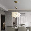 Sophie Modern Alabaster Ball Pendant Light, Dining Room Light - 7 BallsJoyfuzzy