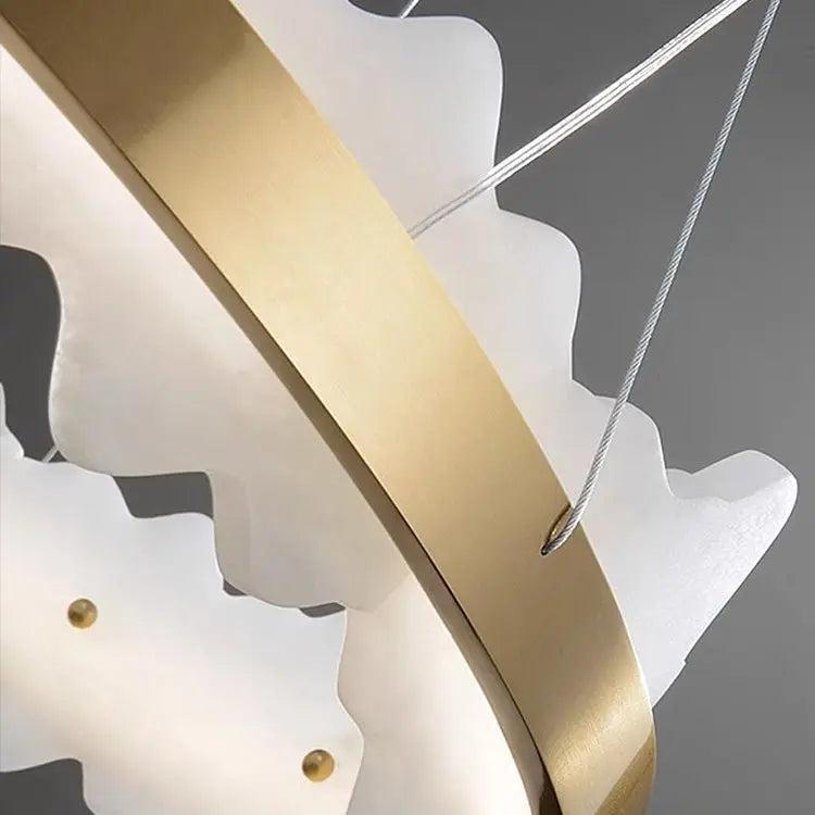 Spain Alabaster Brass Indoor Chandelier Lighting - Joyfuzzy