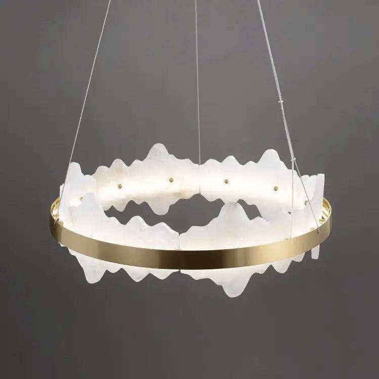 Spain Alabaster Brass Indoor Chandelier Lighting - Joyfuzzy