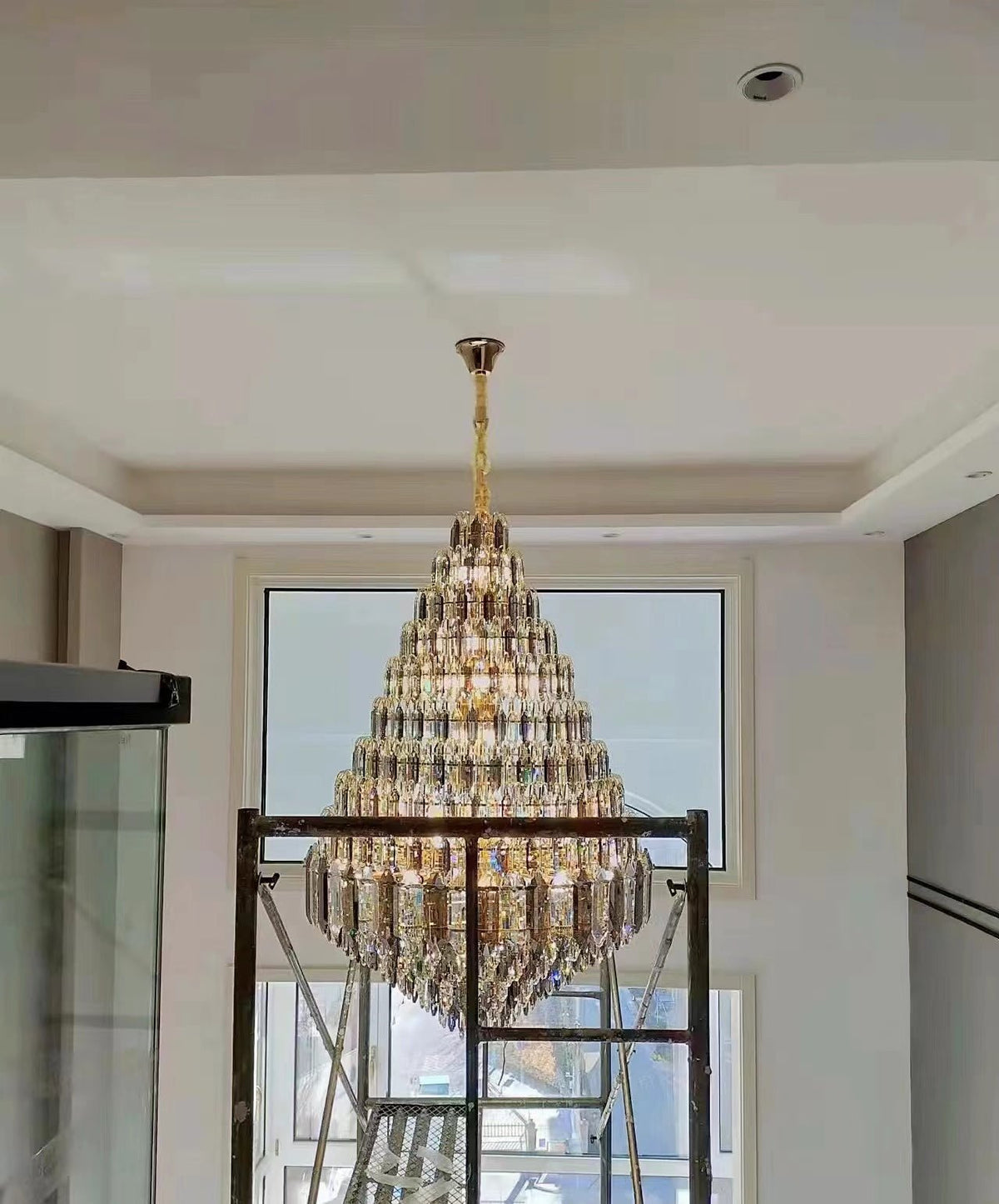 Staircase/Foyer Chandelier With High Clarity Crystals Luxury Ceiling Light - Joyfuzzy