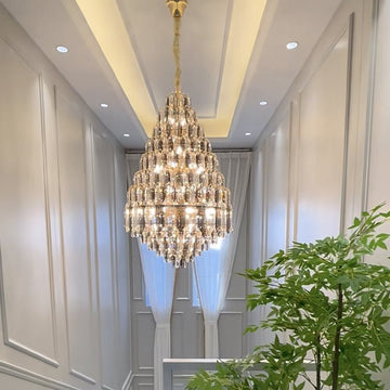 Staircase/Foyer Chandelier With High Clarity Crystals Luxury Ceiling Light - Joyfuzzy