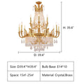 Stunning Oversized Luxury Golden Metal Candle Crystal Tassel Chandelier For High - ceiling - Joyfuzzy