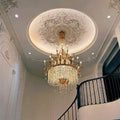 Stunning Oversized Luxury Golden Metal Candle Crystal Tassel Chandelier For High - ceiling - Joyfuzzy