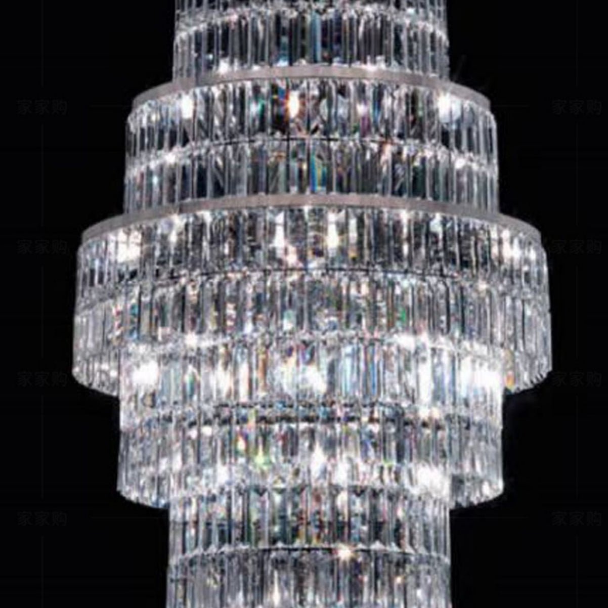 Stylish Foyer Hall Long Crystal Chandelier Large Staircase/ Entryway Decoration Ceiling Light Fixture - D23.6"*H70.9"Warm LightJoyfuzzy