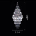 Stylish Foyer Hall Long Crystal Chandelier Large Staircase/ Entryway Decoration Ceiling Light Fixture - D23.6