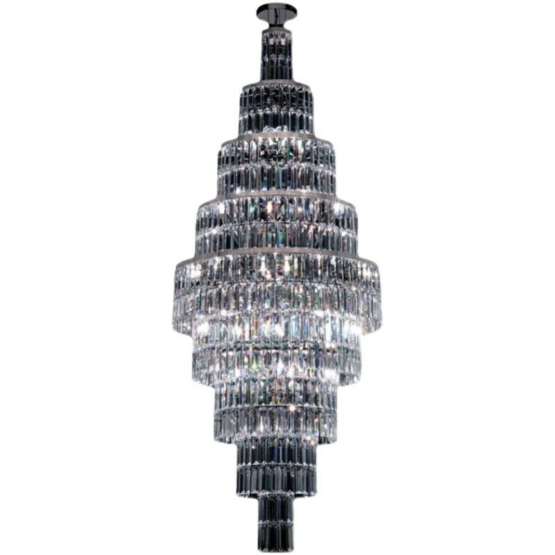 Stylish Foyer Hall Long Crystal Chandelier Large Staircase/ Entryway Decoration Ceiling Light Fixture - D23.6"*H70.9"Warm LightJoyfuzzy