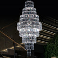 Stylish Foyer Hall Long Crystal Chandelier Large Staircase/ Entryway Decoration Ceiling Light Fixture - D23.6