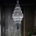 Stylish Foyer Hall Long Crystal Chandelier Large Staircase/ Entryway Decoration Ceiling Light Fixture - D23.6
