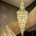 Stylish Foyer Long Staircase Chandelier Large Crystal Ceiling Lighting Fixture For Living Room Decoration - D23.6