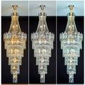 Stylish Foyer Long Staircase Chandelier Large Crystal Ceiling Lighting Fixture For Living Room Decoration - D23.6