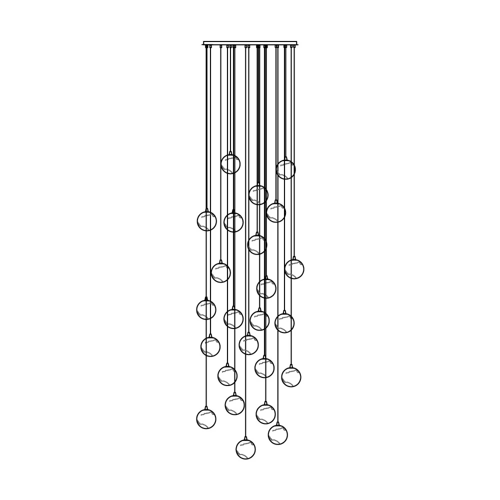 Sultana Alabaster Cluster Chandelier - 3 - Lights Size: ∅ 7.9″ x H 78.7″Gold & Natrue Alabaster ColorJoyfuzzy