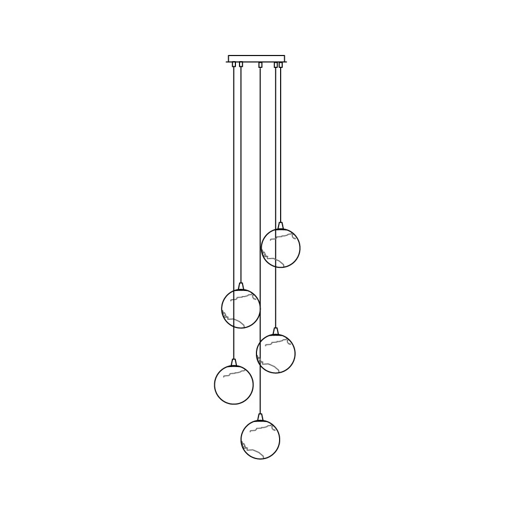 Sultana Alabaster Cluster Chandelier - 3 - Lights Size: ∅ 7.9″ x H 78.7″Gold & Natrue Alabaster ColorJoyfuzzy