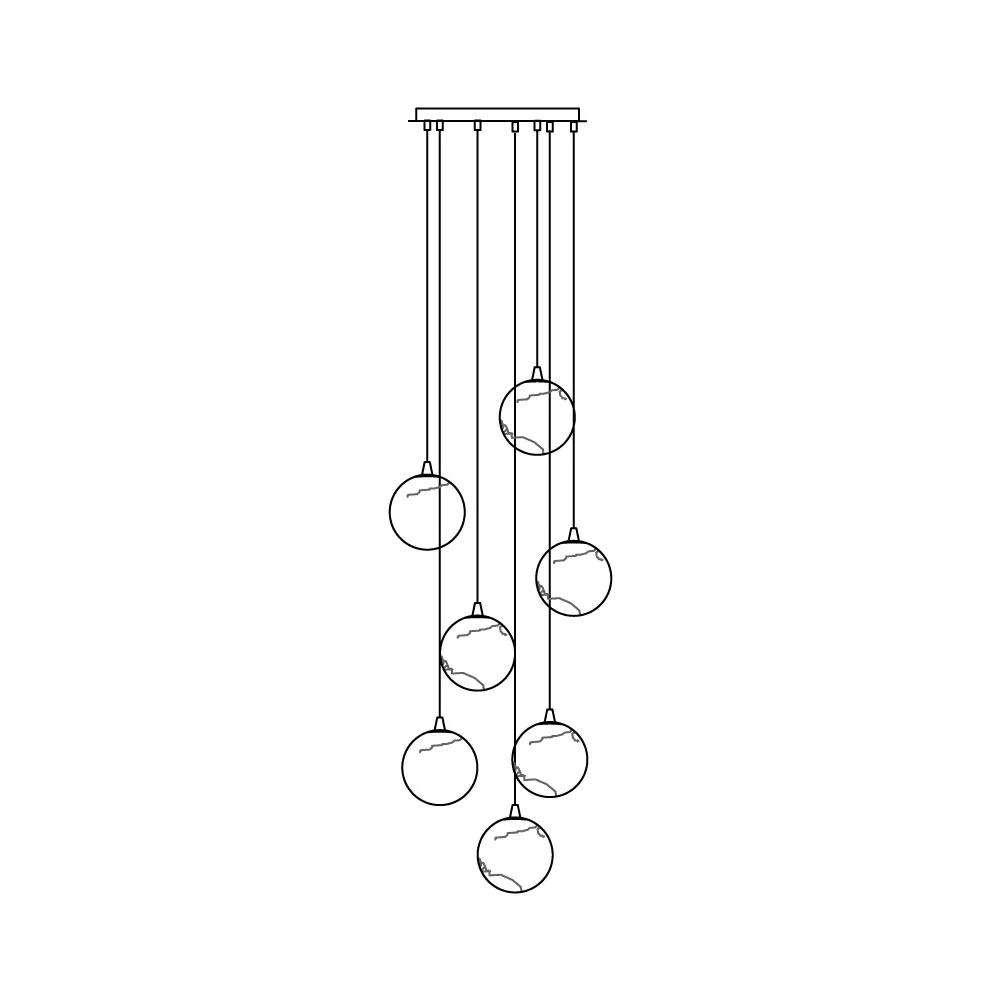 Sultana Alabaster Cluster Chandelier - 3 - Lights Size: ∅ 7.9″ x H 78.7″Gold & Natrue Alabaster ColorJoyfuzzy