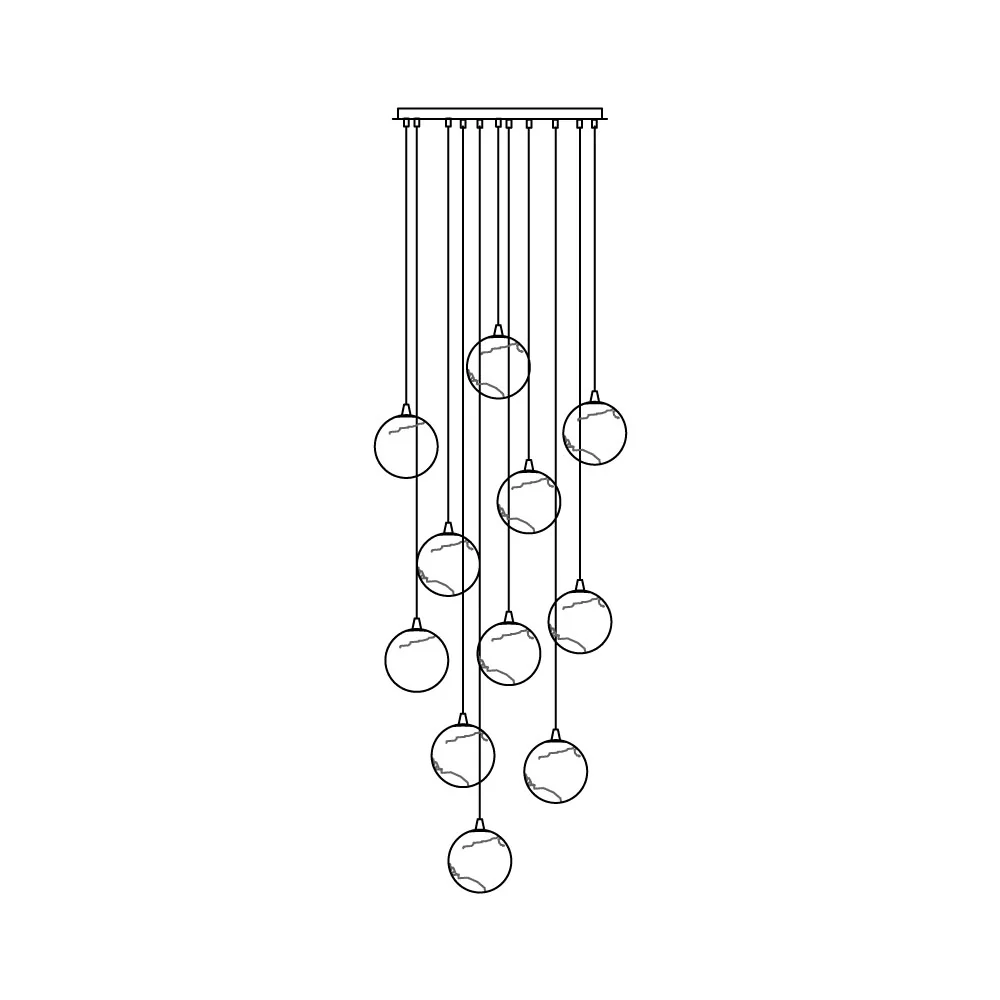 Sultana Alabaster Cluster Chandelier - 3 - Lights Size: ∅ 7.9″ x H 78.7″Gold & Natrue Alabaster ColorJoyfuzzy