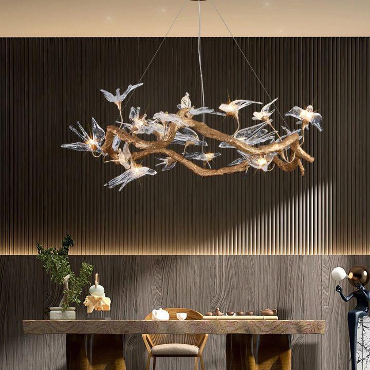 Swallow Branch Chandelier - Size: Dia 25.5″(65cm) x H 13.7″ (35cm)Warm LightJoyfuzzy