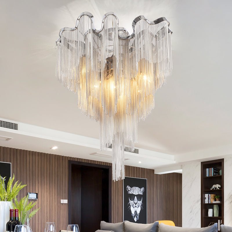 Tassel Aluminum Chain Ceiling Lighting - D35"Joyfuzzy