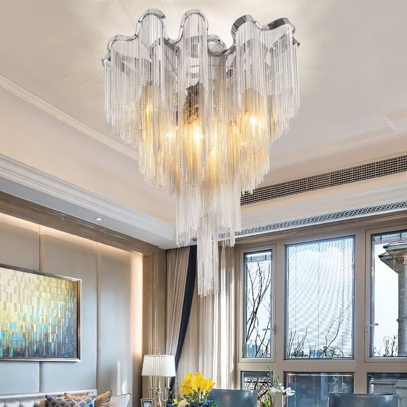 Tassel Aluminum Chain Ceiling Lighting - D39"Joyfuzzy