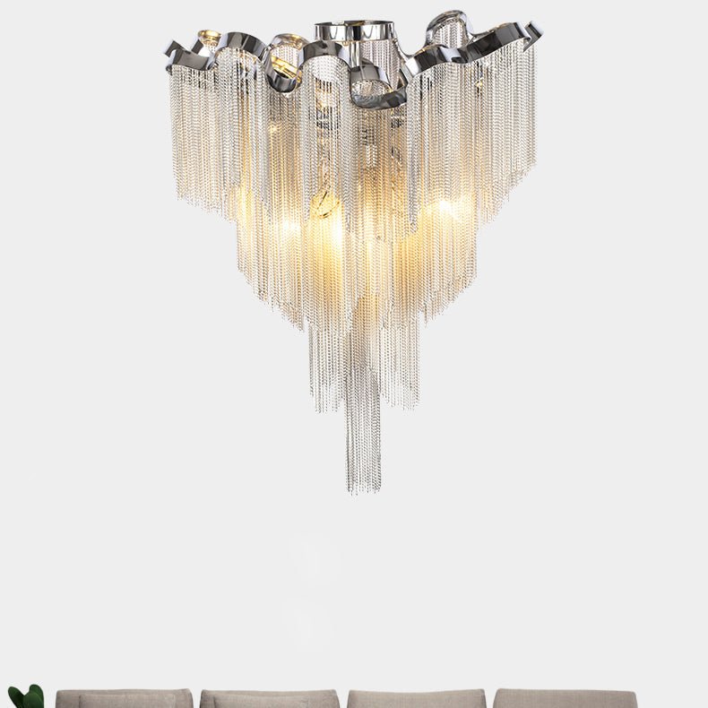 Tassel Aluminum Chain Ceiling Lighting - D39"Joyfuzzy