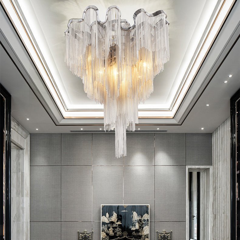 Tassel Aluminum Chain Ceiling Lighting - D24"Joyfuzzy