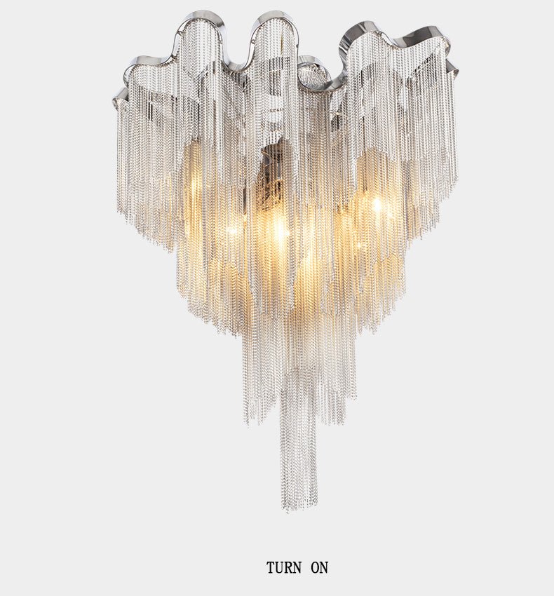 Tassel Aluminum Chain Ceiling Lighting - D24"Joyfuzzy