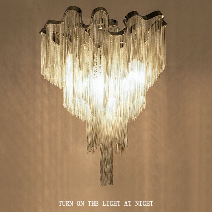 Tassel Aluminum Chain Ceiling Lighting - D24"Joyfuzzy