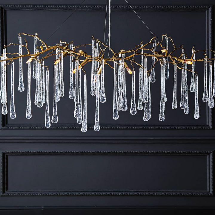 Teardrop 14 - Light Chandelier - Lacquered Burnished BrassJoyfuzzy
