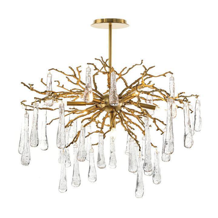 Teardrop 7 - Light Chandelier - Lacquered Burnished BrassJoyfuzzy
