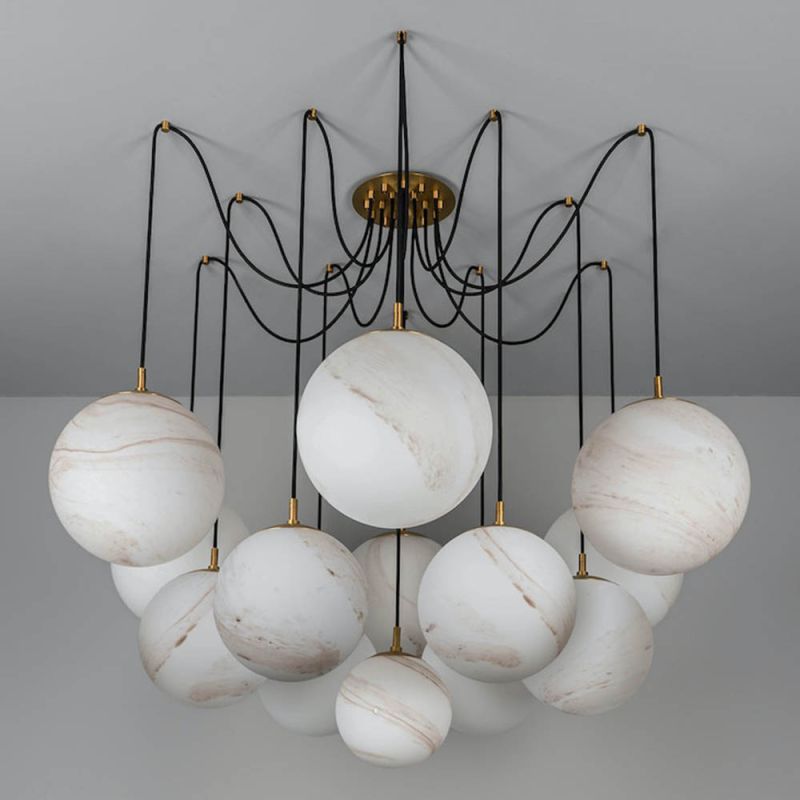 Terry Spider Alabaster Ball Chandelier, Luxurious Alabaster Chandelier - Joyfuzzy