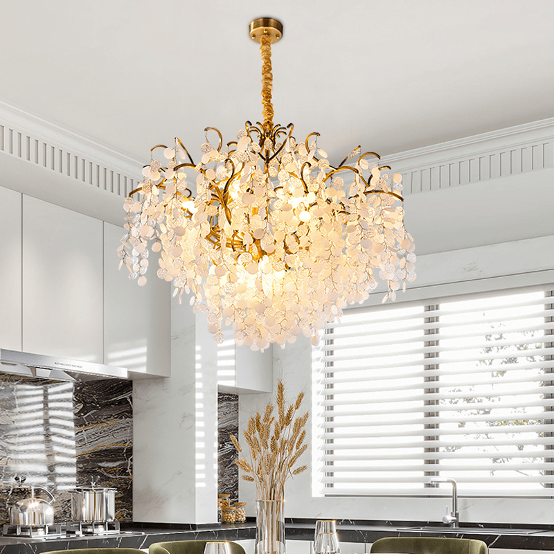 Thirza Brass Branch Crystal Chandelier - 23.62" diamJoyfuzzy