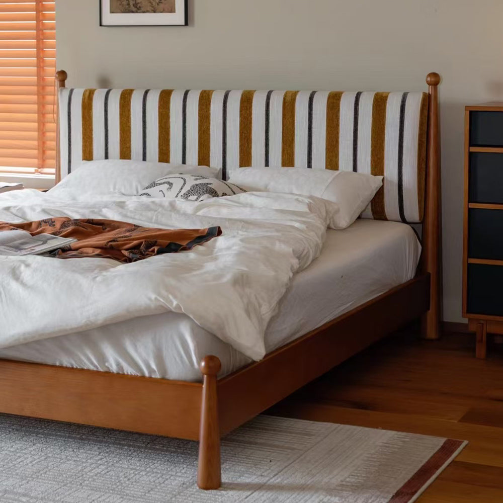 Solid Wood Upholstered Bed Frame image 1