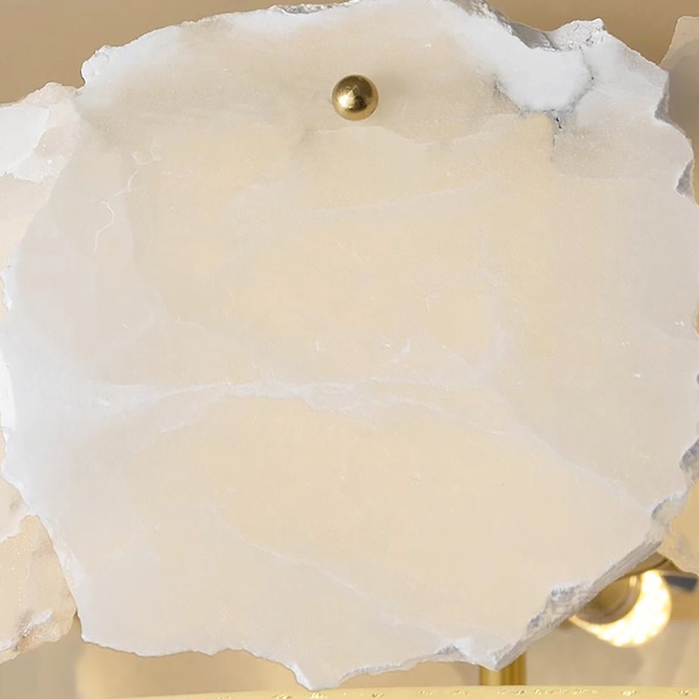 Valeria Alabaster Ceiling Lamp - ∅ 17.7″ x H 7.9″Copper & WhiteJoyfuzzy