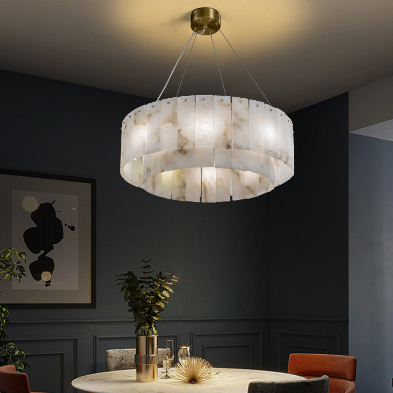 Victoria Alabaster Modern Round Chandelier