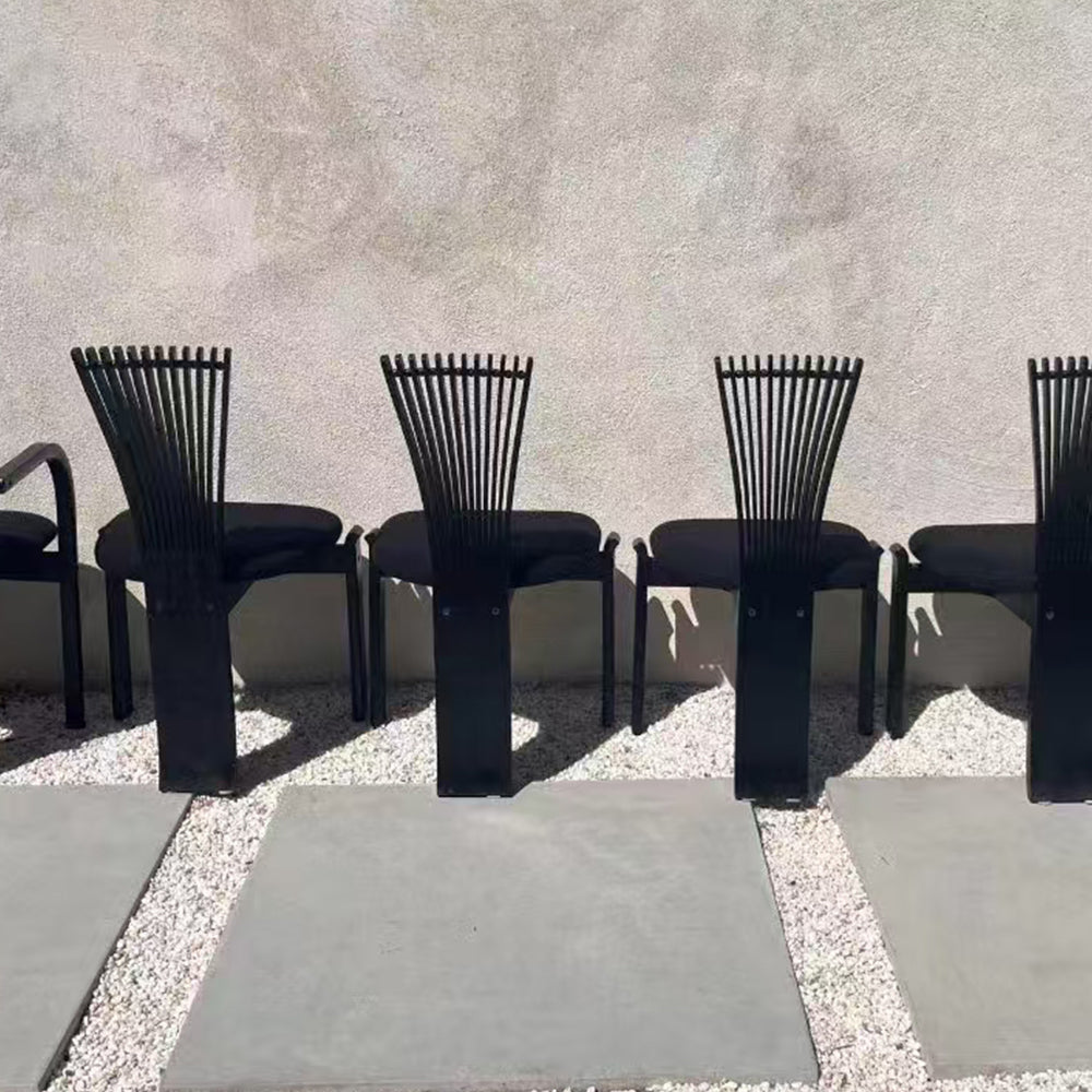 Vintage Dining Chair - French Country Furniture Black Accent Chair for Home & Dining