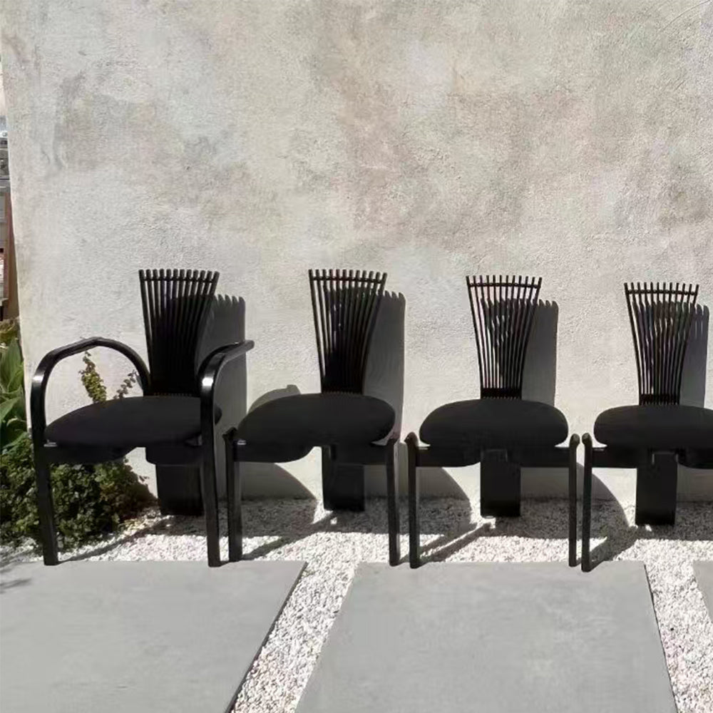 Vintage Dining Chair - French Country Furniture Black Accent Chair for Home & Dining