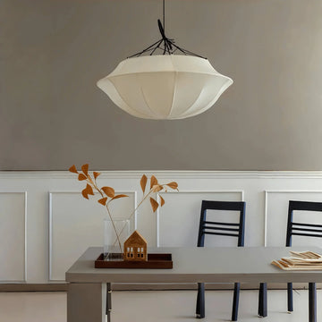 Vintage French Style Cream White Silk Umbrella Chandelier - Joyfuzzy