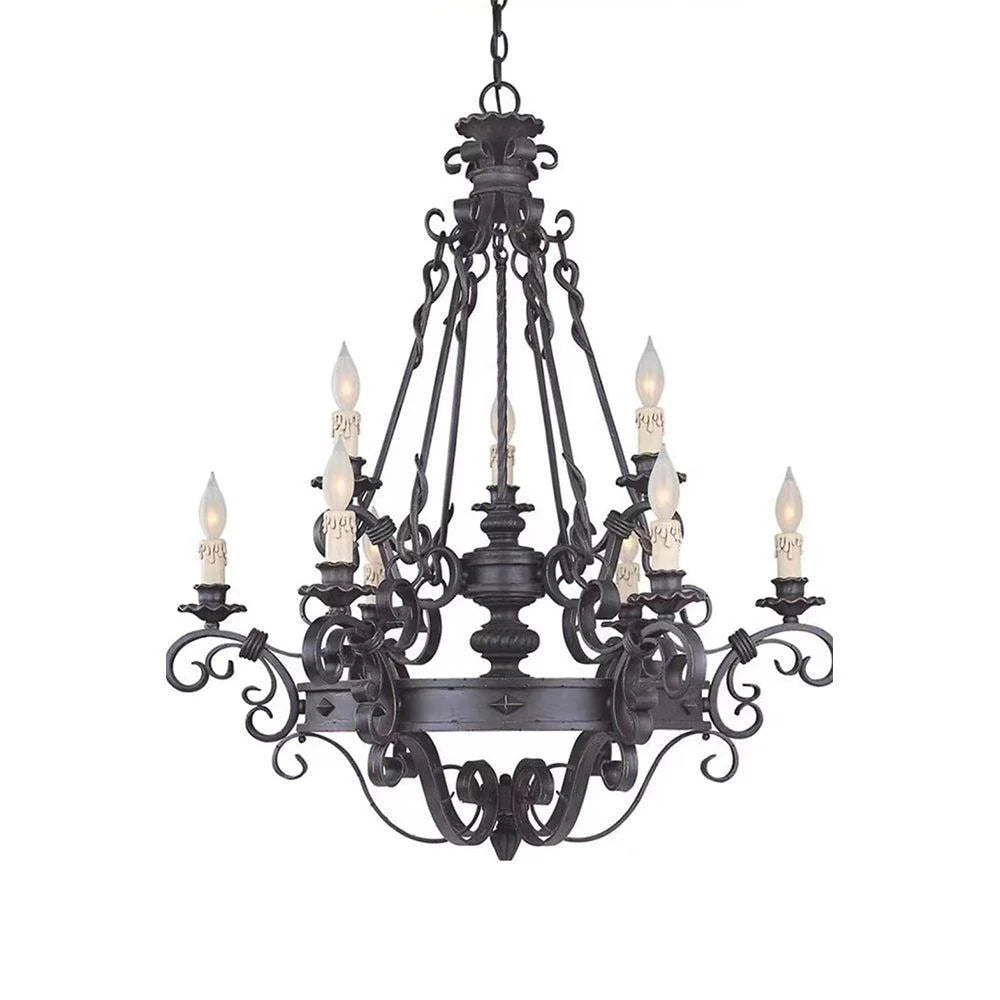 Vintage Iron Simple Candle Art Chandelier
