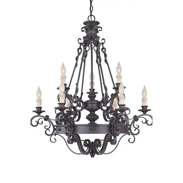 Vintage Iron Simple Candle Art Chandelier