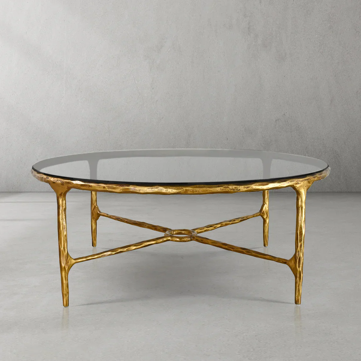 Thaddeus Glass Round Coffee Table 36" 55"