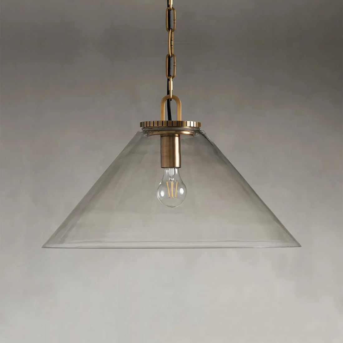 Wescott Cone Pendant with Chain Brass