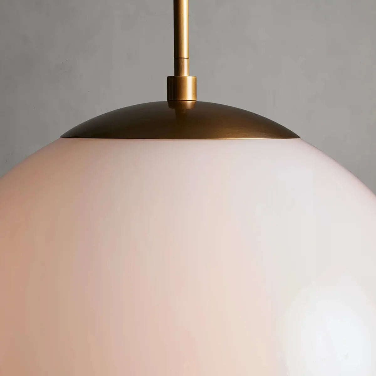 Wescott XL Globe Pendant with Rod Brass Milk