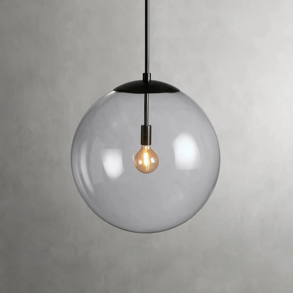 Wescott XL Globe Pendant with Rod Bronze Clear