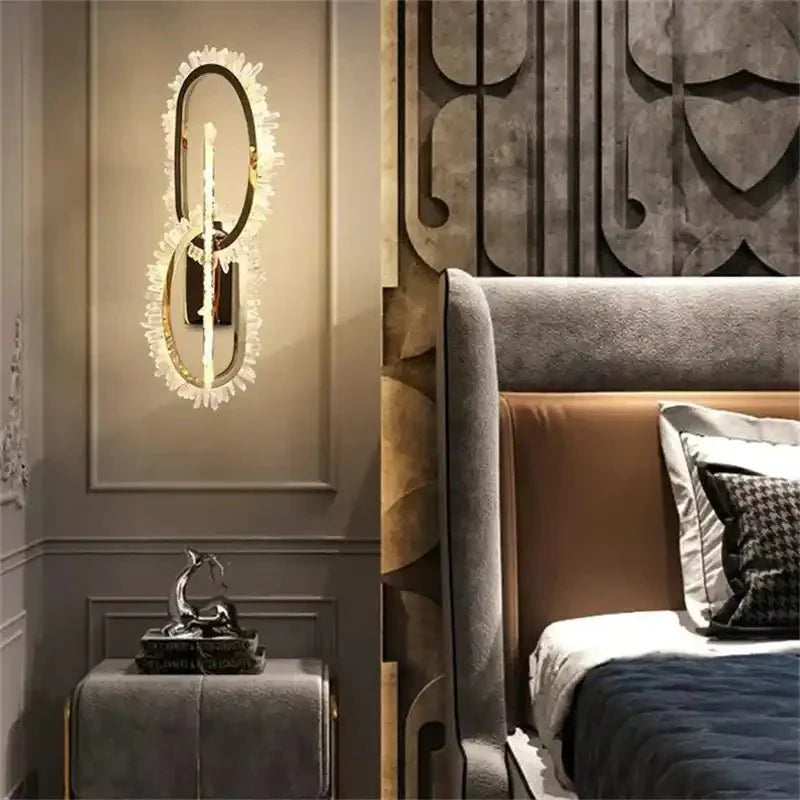 Wesley Modern Rock Crystal Wall Sconce - Joyfuzzy