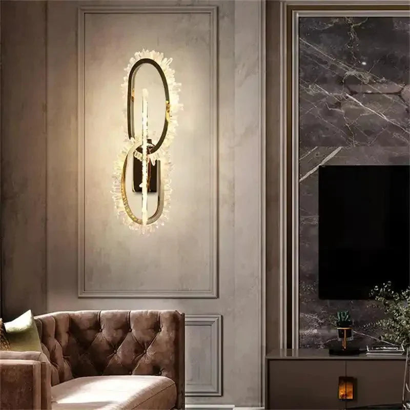Wesley Modern Rock Crystal Wall Sconce - Joyfuzzy