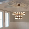 Arcfz Crystal Round 2-Tier Chandelier 60