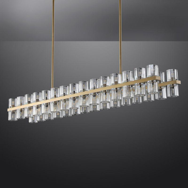 Arcachen Crystal Rectangular Chandelier 72"