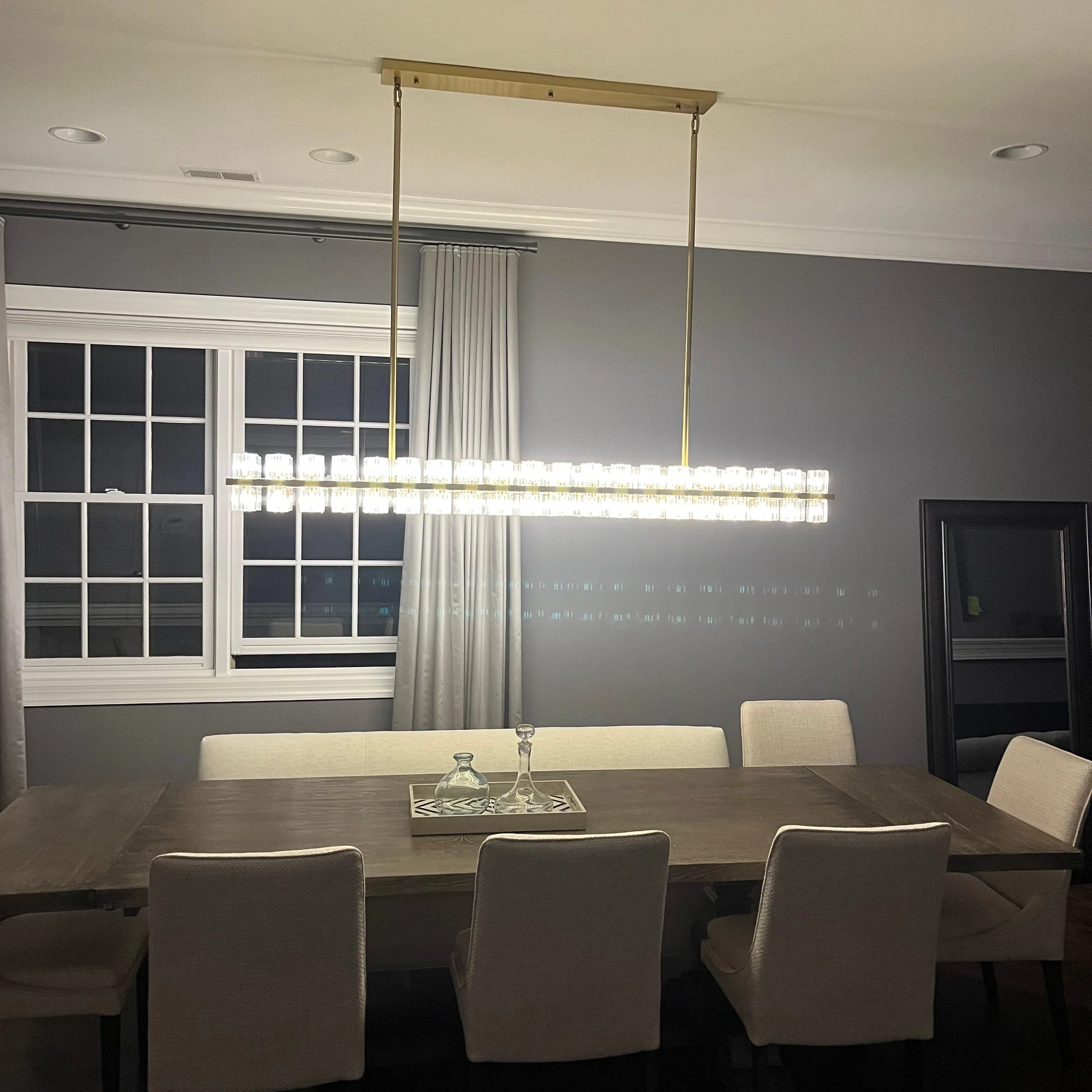 Arcachen Crystal Rectangular Chandelier 72"