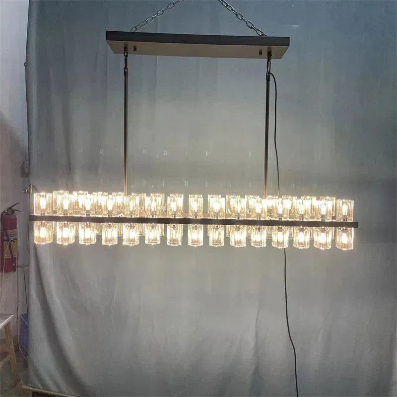 Arcachen Crystal Rectangular Chandelier 72"