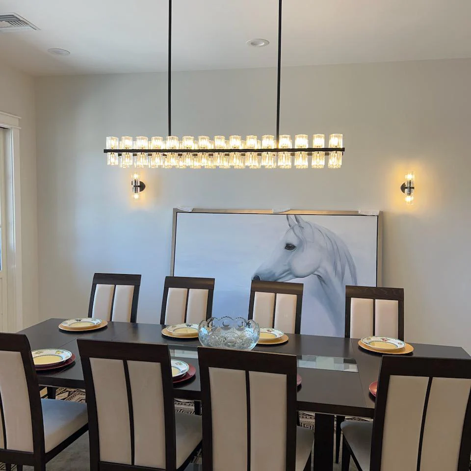 Arcachen Crystal Rectangular Chandelier 72"