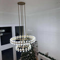 Arcfz Crystal Round 2-Tier Chandelier 60